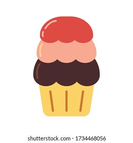 Triple Layer Ice Cream. Illustration of multiple scoops of ice cream. Each scoop is on its own layer, and can be moved or replaced.