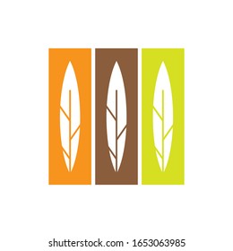 Triple Leaf logo design vector