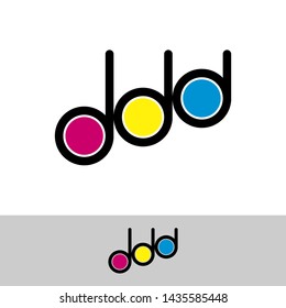 Triple letter d logo vector design