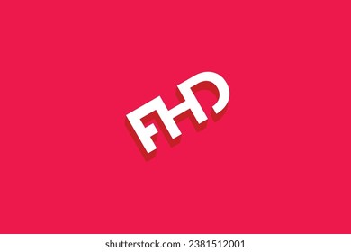 triple letter fhd vector template logo design