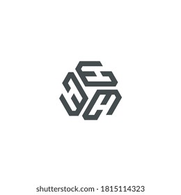 Letra triple H alfabeto. Icono del logotipo de las letras iniciales H H H Ilustración vectorial