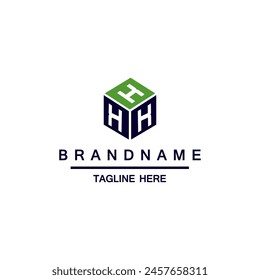 Triple letter h logo in hexagonal box shape