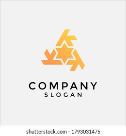 triple letter K triangle logo. editable and easy to custom