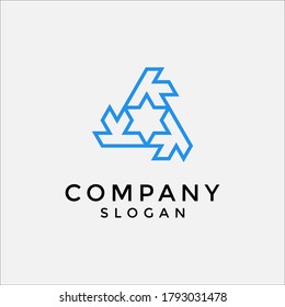 triple letter K triangle logo. editable and easy to custom