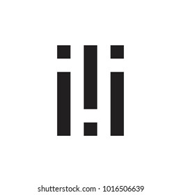 triple I letter or M letter with exclamation mark  logo design vector