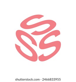 Triple letter s in hexagonal box shape. business logo