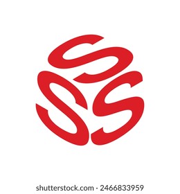 Triple letter s in hexagonal box shape. business logo