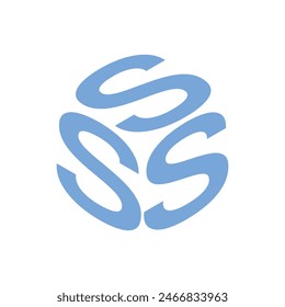 Triple letter s in hexagonal box shape. business logo