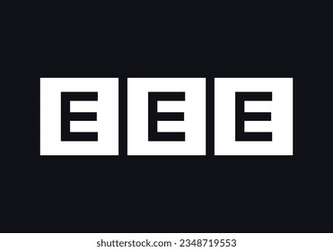 Triple letter square logo design, multi Letter box symbol vector. iconic letter logo. square letter symbol. lettering monogram