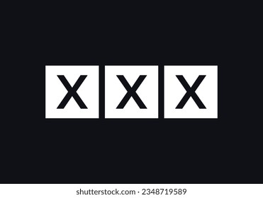 Diseño de logotipo cuadrado de letra triple, vector de símbolo de caja multi-carta. logotipo de la carta icónica. símbolo de letra cuadrada. monograma de letras