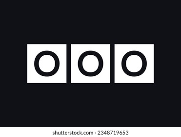 Triple letter square logo design, multi Letter box symbol vector. iconic letter logo. square letter symbol. lettering monogram