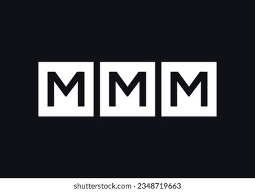 Triple letter square logo design, multi Letter box symbol vector. iconic letter logo. square letter symbol. lettering monogram
