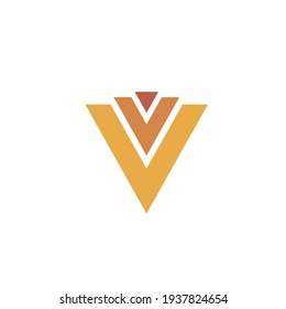 Triple letter v logo design