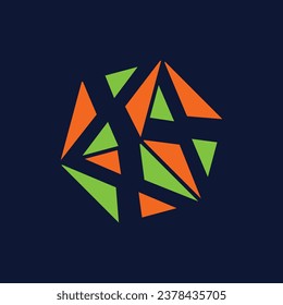 Triple Letter X Cube modern illustration template, for logo design or logo brand