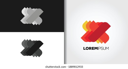 triple letter x logo set brand idea template vector