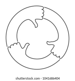 triple like wave approval circle