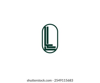 Triple lll dark green logo design vector on white background.  LLL unique design