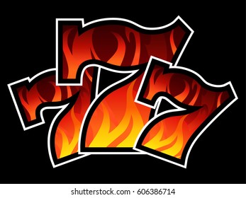 Triple Lucky Blazing Sevens vector illustration