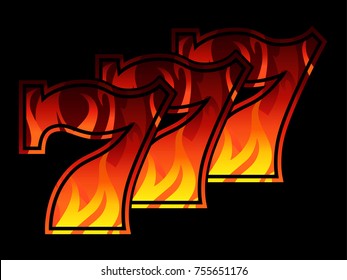 Triple Lucky Blazing Sevens vector illustration