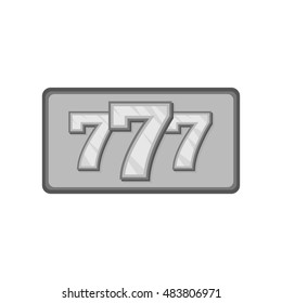 Triple lucky sevens icon in black monochrome style on a white background vector illustration