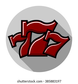 Triple Lucky Sevens icon color vector illustration