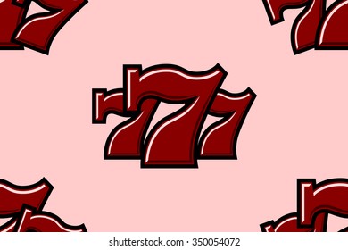 Triple Lucky Sevens seamless pattern background vector illustration