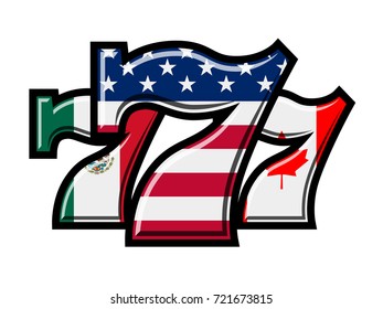 Triple Lucky Sevens vector illustration