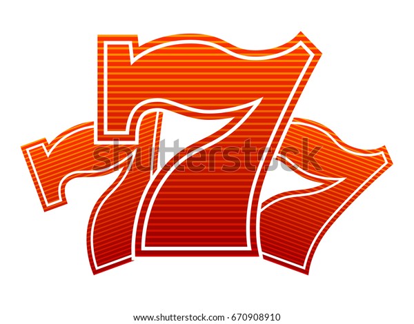 Triple Lucky Striped Sevens Vector Illustration Stock Vector Royalty Free 670908910 7435