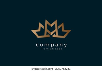 Triple M Logo, three letter m form a crown , flat design logo template, vector illustration