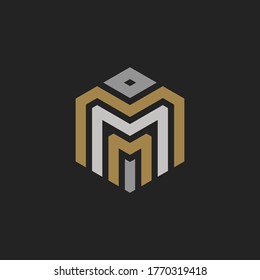 Triple M Monogram MMM Letter Hipster Lettermark Logo for Branding or T shirt Design
