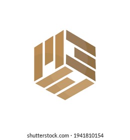 triple M on cubic logo or icon. EPS 10