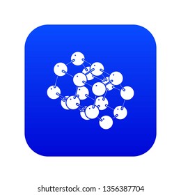 Triple molecule icon blue vector isolated on white background