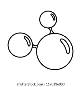 Triple molecule icon. Outline illustration of triple molecule vector icon for web design isolated on white background