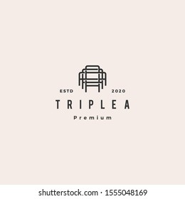 triple a monogram aaa letter hipster retro vintage lettermark logo for branding or t shirt design	