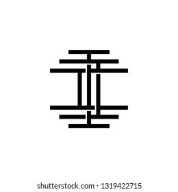 triple i monogram iii letter hipster lettermark logo for branding or t shirt design