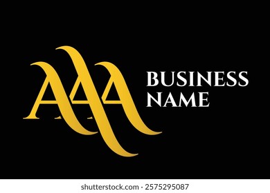 Triple A Monogram Logo Template. AAA Initial Letter Logo For Your Company Name, Alphabet Logo Template Ready For Use, Modern Initial Logo