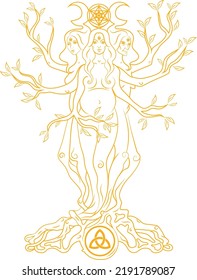 triple moon goddess magic symbol svg