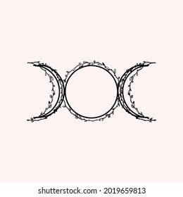 triple moon goddess occult symbol tattoo idea art