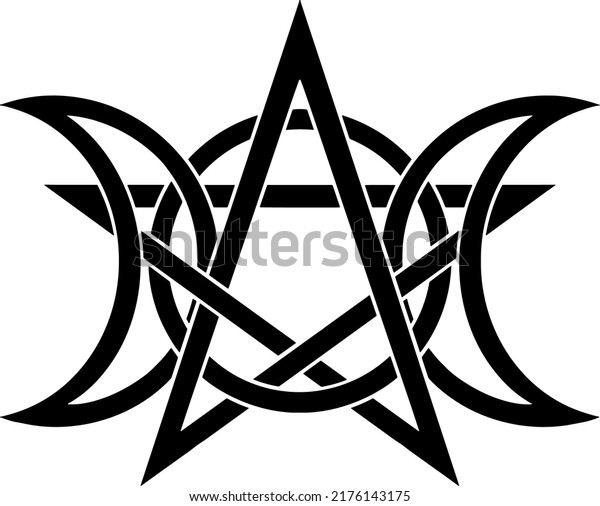 Triple Moon Triquetra Pentagram. Triple\
Goddess. Neopaganism