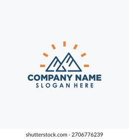 modelo de design de logotipo de montagem tripla, aventura vintage logos vetor