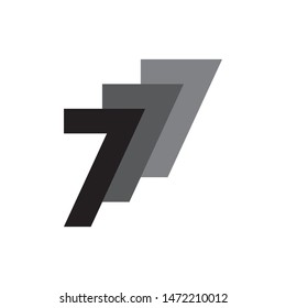 Triple Number 7 logo design vector