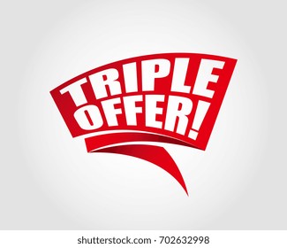 Triple offer labels banners