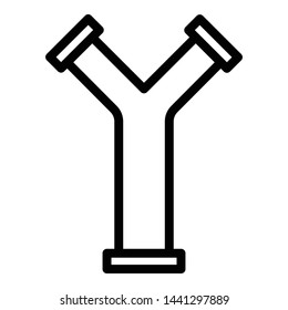 Triple pipe icon. Outline triple pipe vector icon for web design isolated on white background