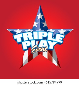 Triple Play Event Vector Headline Red