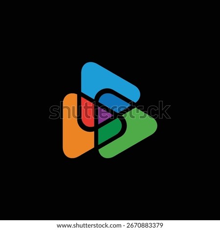 Triple Play Symbol Integrated Logo Design Vector Template