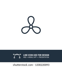 triple propeller icon design