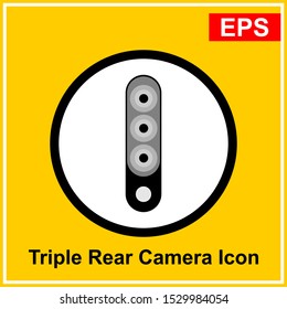 Triple Rear Camera Icon Vector