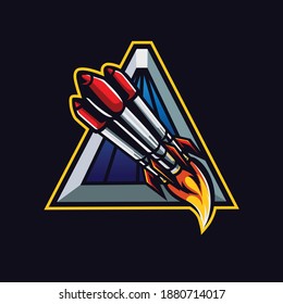 Triple Rocket mascot for gaming esports logo