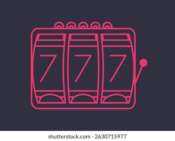 Ilustração usinada de slot de jackpot Triple Seven