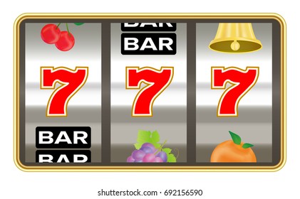 triple seven number on slot machine vector